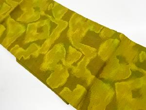 リサイクル　手織り紬抽象模様織出し名古屋帯